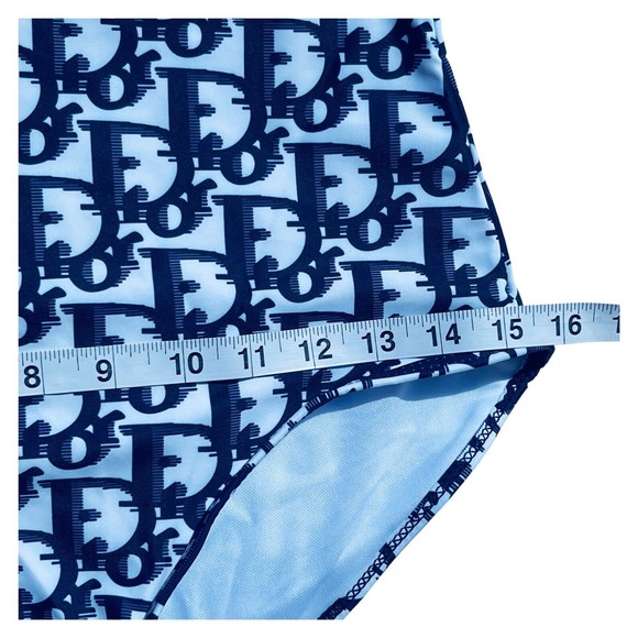 Christian Dior Navy White One Piece Swimsuit XLarge Logo New With Tags Classic - Picture 9 of 15